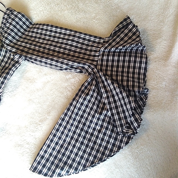 NWT 1 State Off the Shoulder Gingham Blouse size M with waterfall sleeves - Picture 8 of 8